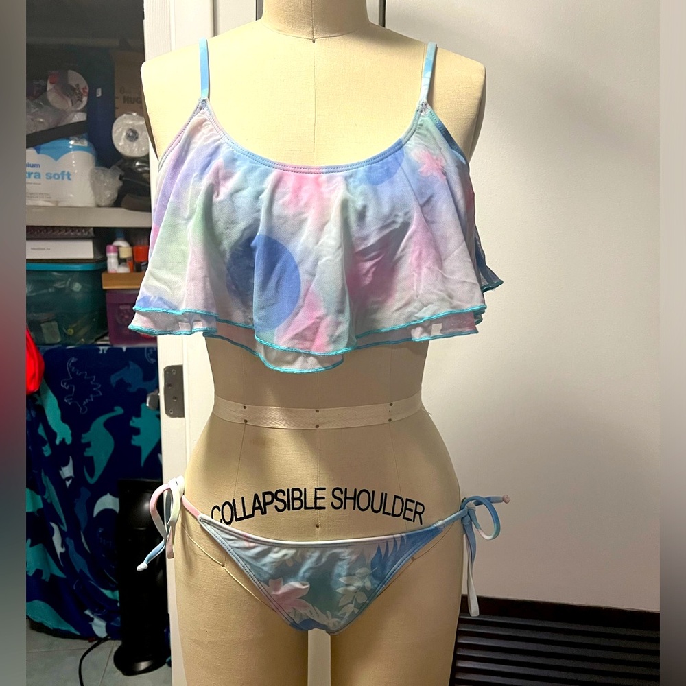 NWOT TAVIK FLOWY BRALETTE TIE DIE FLORAL BIKINI